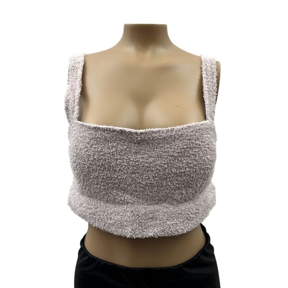Gilly Hicks Cozy Knit Square Neck Brallete Low Back In Light Pink Medium - Picture 1 of 8